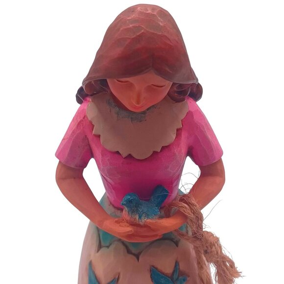 Jim Shore Heartwood Creek Girl Holding Bluebird "You Make Me Happy" Figurine C40 - Picture 4 of 11